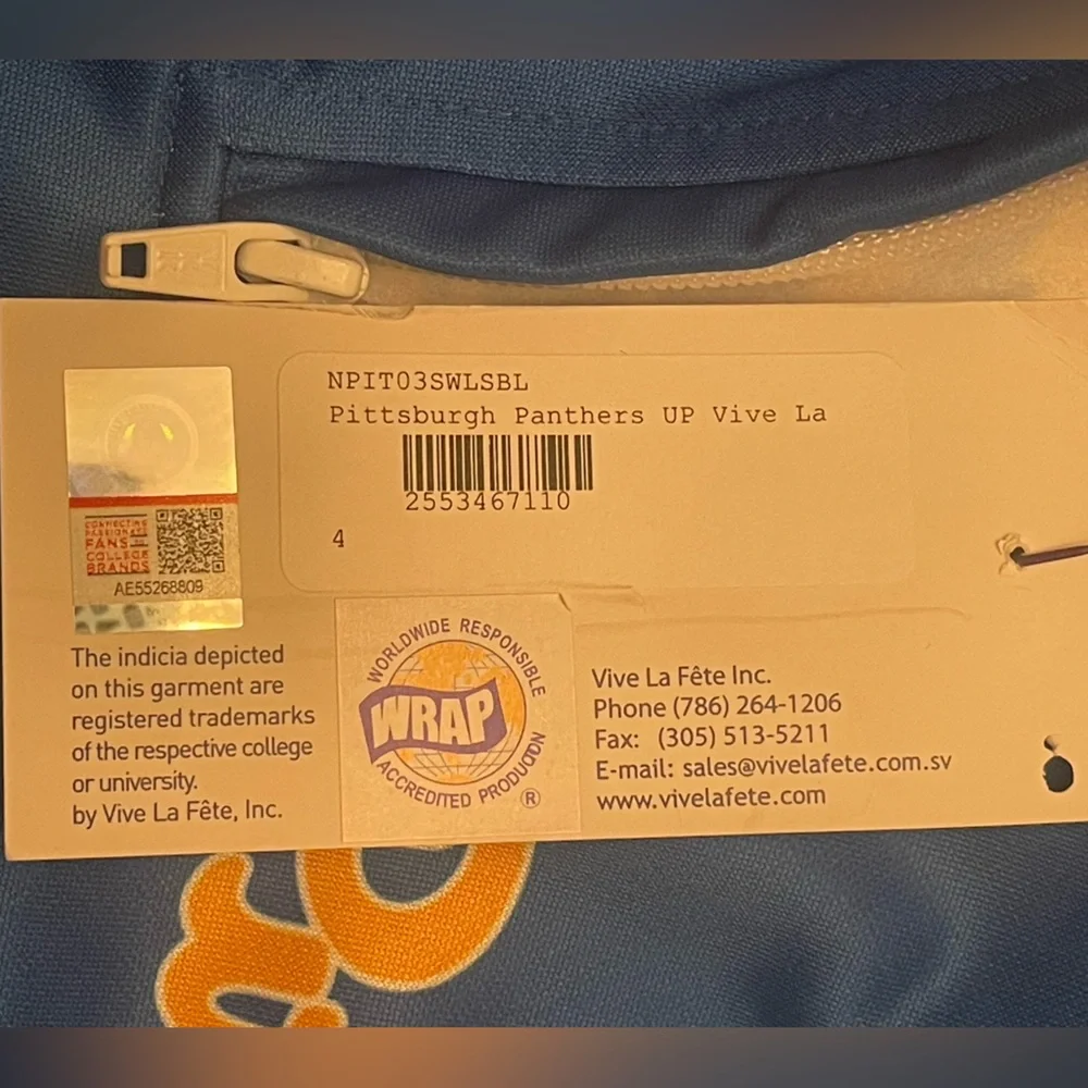 Pittsburgh Panther Vive La Fete Kids Blue Quarter Zip Pullover Size 4 NWT - Picture 10 of 12